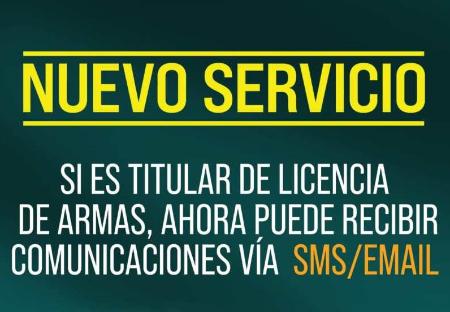 Imagen SERVICIO SMS/EMAIL COMUNICACIONES LICENCIAS DE ARMAS