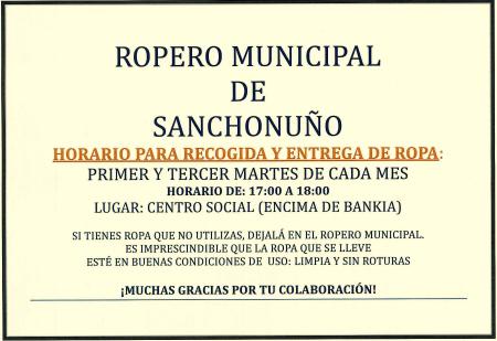 Imagen Ropero Municipal de Sanchonuño